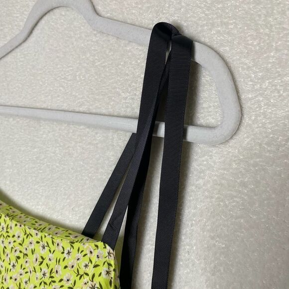 Topshop Sleeveless Floral Square Neck Drop Waist Midi Dress Tie Strap Size 8 - Picture 7 of 14